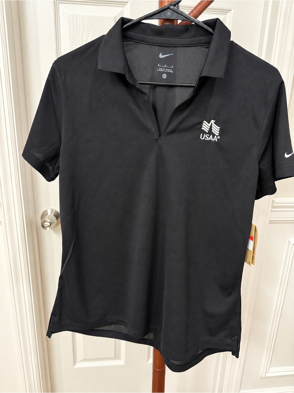 Nike Golf Women's Black Short-Sleeve Polo with USAA Logo